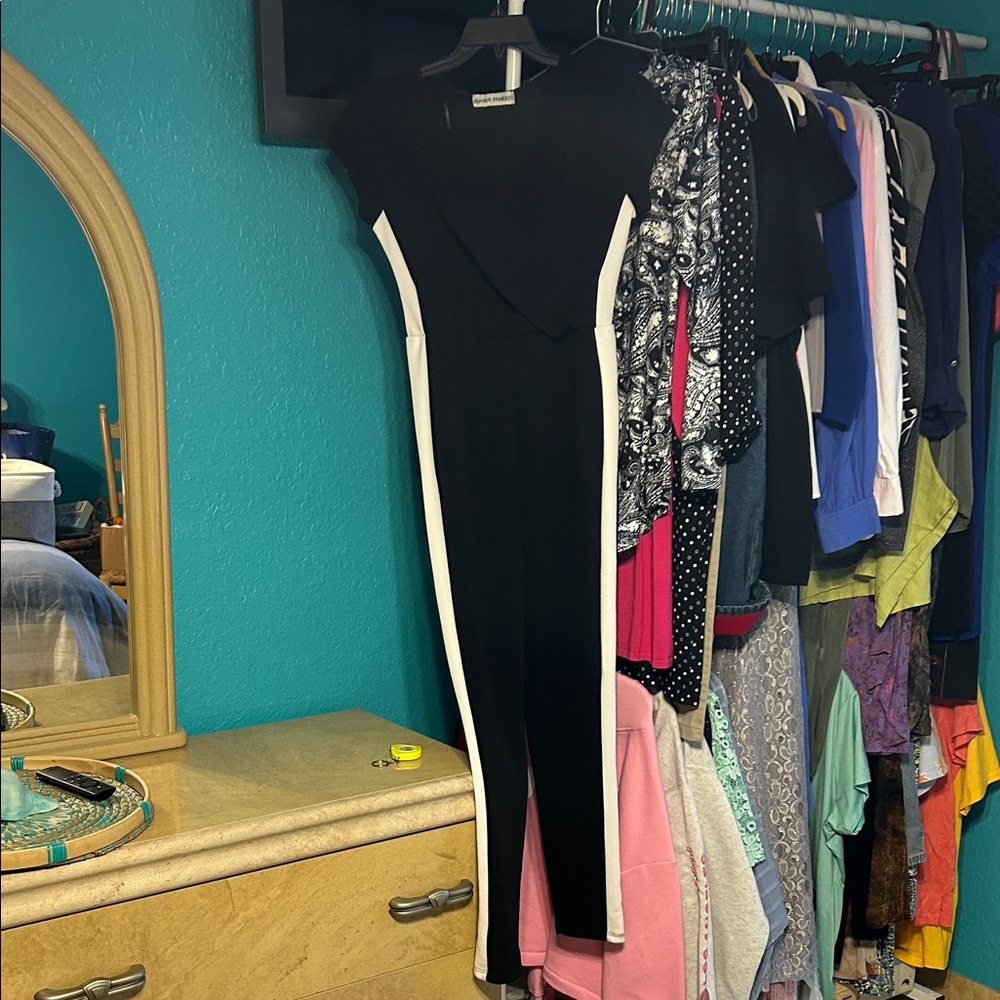 Almost Famous Black and White Jumpsuit